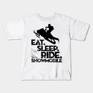 Eat Sleep Ride Snowmobile Kids T-Shirt